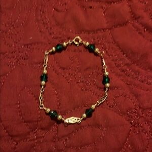 Dainty Green and Gold Filled Bracelet